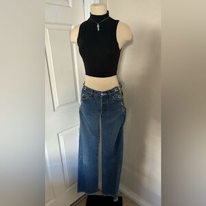 EB DENIM! High-Rise Straight Leg Jeans, size XXS dark wash